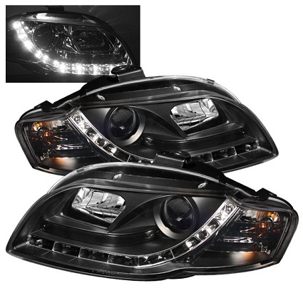 AUDI A4 DEVILEYES 05-08+MOTOR, REAL LED/CRNI SIVI